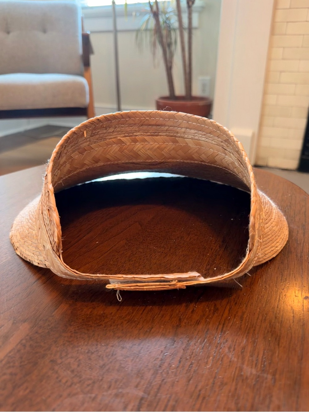 Nipomo (Caminito) Handwoven Straw Visor Hat View 2